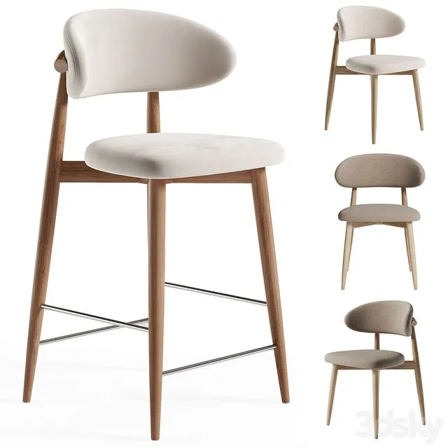 Chair polubarnyy Lucas latte Bar Chair 3dsMax Model