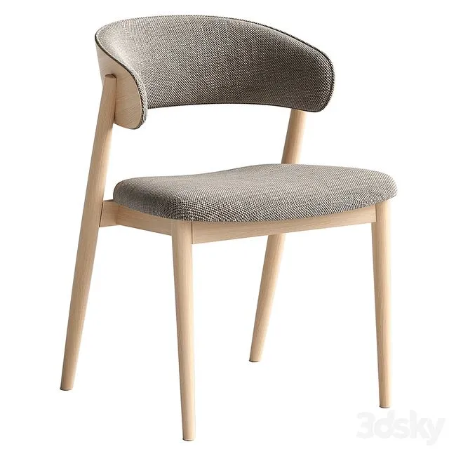 Chair Siena beige brown fabric solid beech natural 3dsMax Model