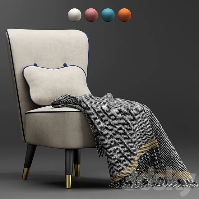 Chair Steos from Divan.ru (Velvet Beige_Velvet Coral_Barhat Ginger_Velvet Ocean ) 3ds Max