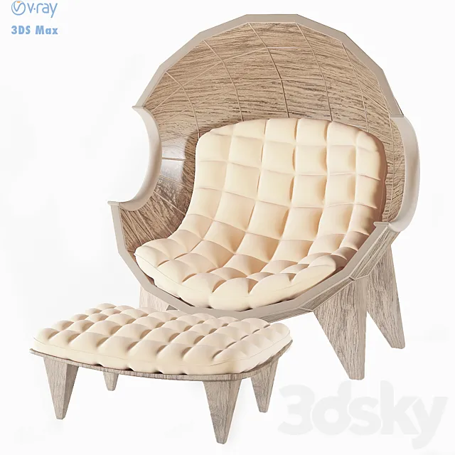 chair Stylishly Segmented Seating 3DSMax File