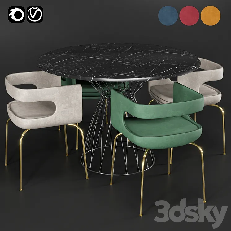 Chair & table 3DS Max