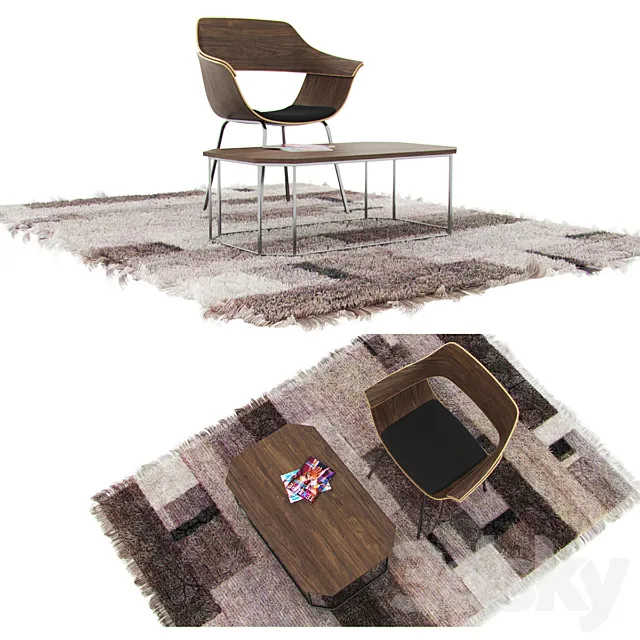 Chair + Table + Carpet 3DSMax File