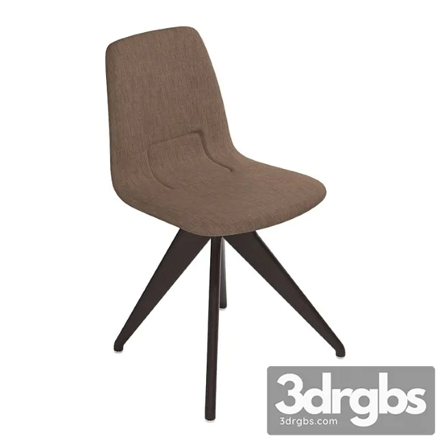 Chair torso 837-i potocco brown linen and dark brown ash
