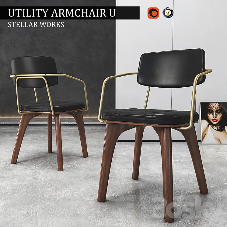 Chair UTILITY ARMCHAIR U 3DS Max