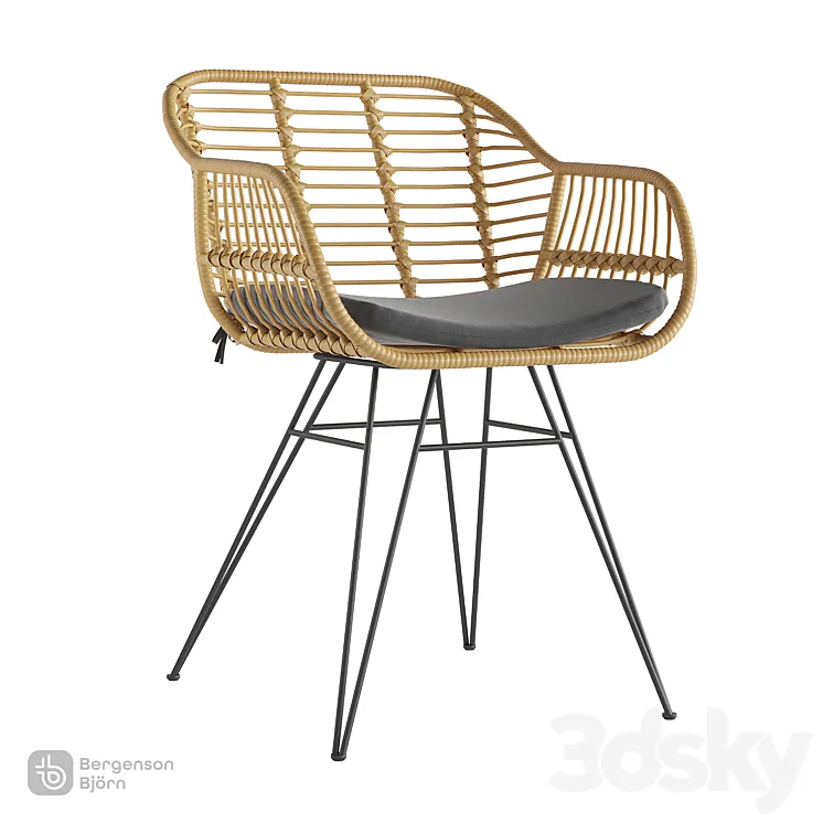 Chair Vetle Bent rattan Bergenson Bjorn 3DS Max Model
