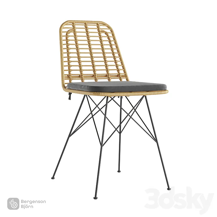 Chair Vetle Flat rattan Bergenson Bjorn 3DS Max Model