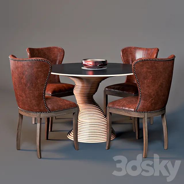 Chair Wingback and table Stack 50 3DS Max Model