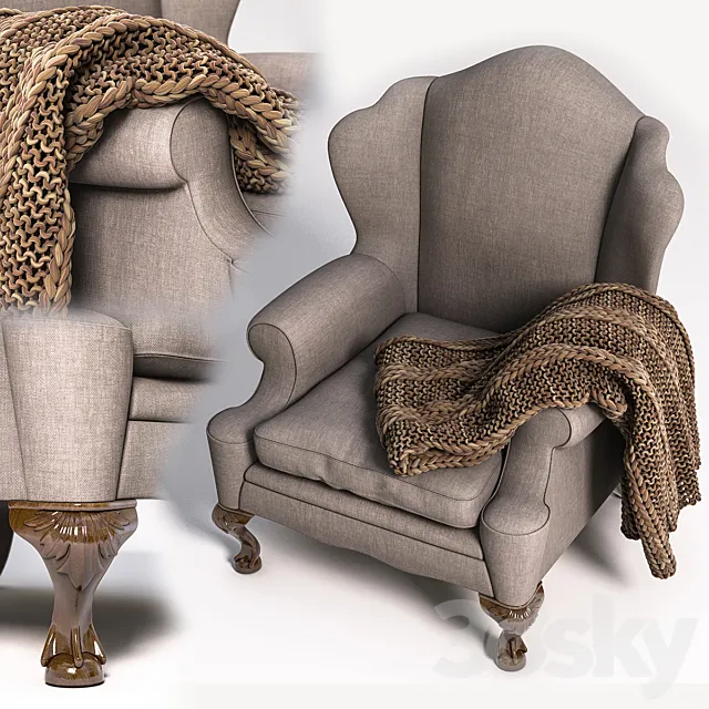 Chair with a plaid 3DSMax File