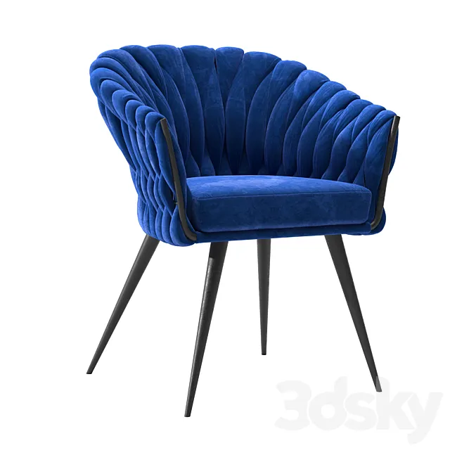 Chair with Armrest Knot Blue 3ds Max