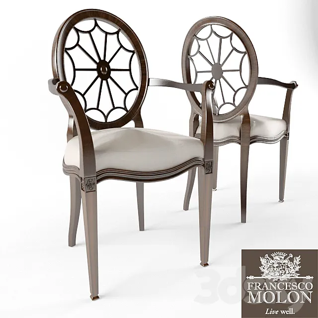 Chair with armrests Francesco Molon 3DS Max Model