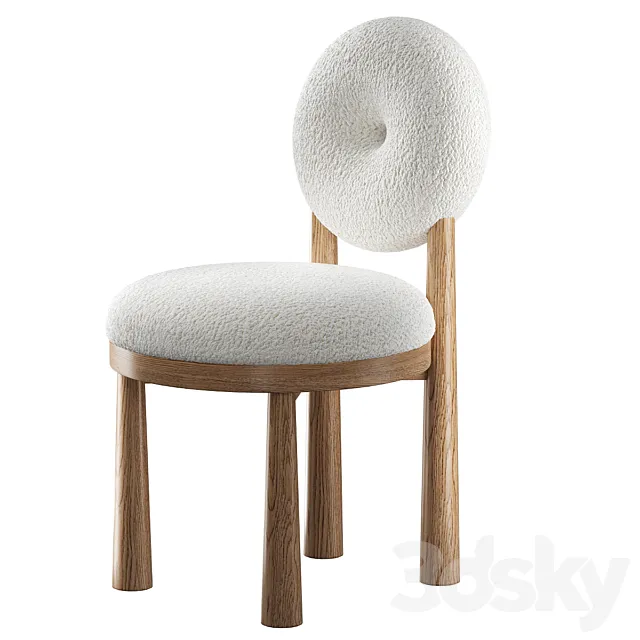 Chair with bouclé fabric Grand Cairo 3DS Max Model