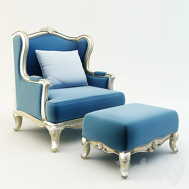 Chair with Ottoman 3DS Max Model