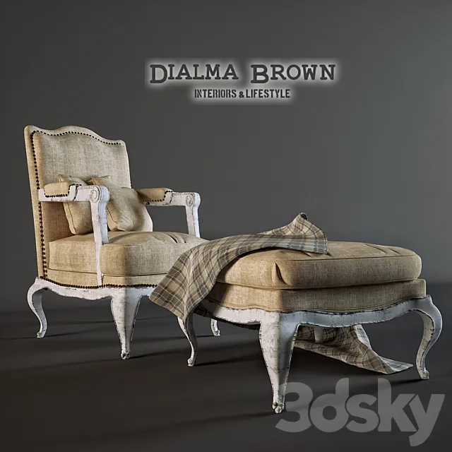 Chair with ottoman 3DS Max Model