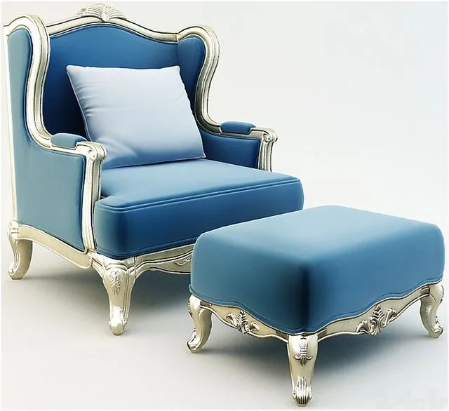 Chair with Ottoman 3dsMax Model