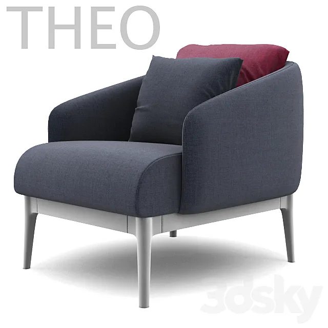 chair with ottoman THEO (zeo) 3DS Max Model