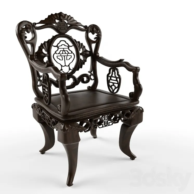 chair wood 3DS Max