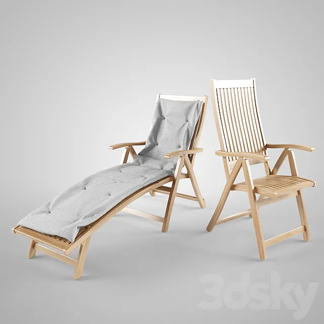 Chairs and sun loungers Brafab Everton 3DS Max Model