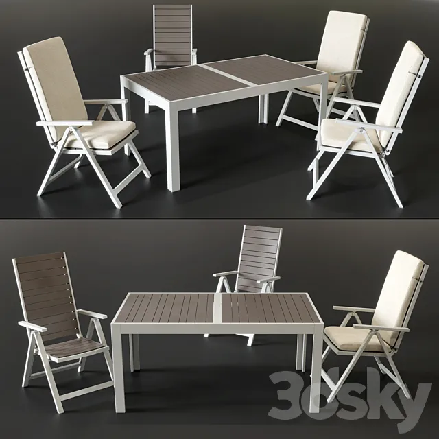 Chairs and table IKEA SHELLAND 3DSMax File