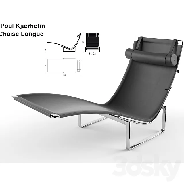 Chaise Longue – Poul Kjærholm 3DS Max Model