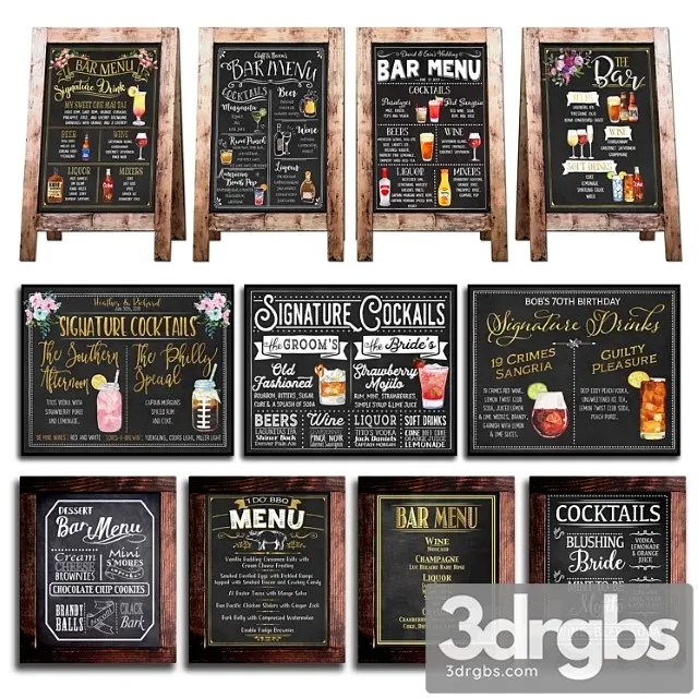 Chalkboard for cafe 2 3dsmax Download