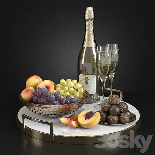 Champagne & fruits 3DSMax File