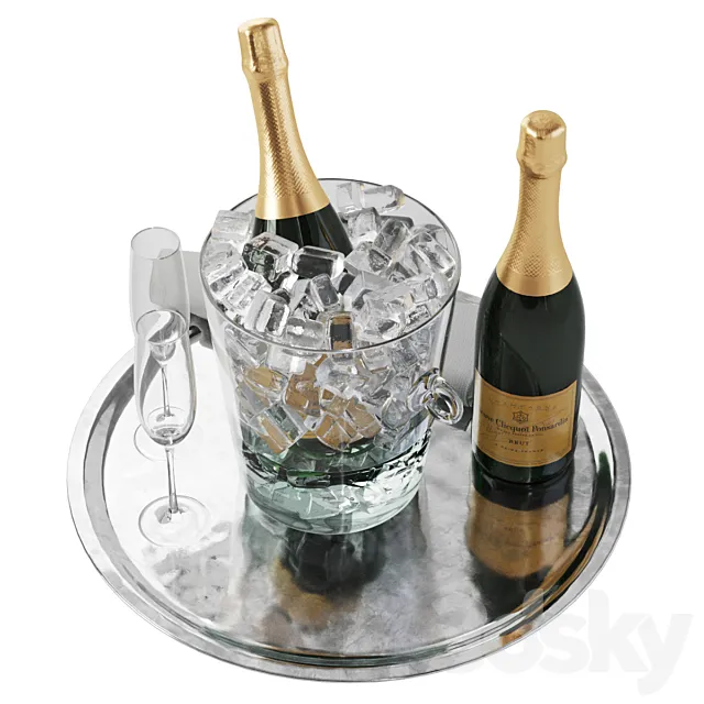 Champagne ice glass bucket 3DS Max Model