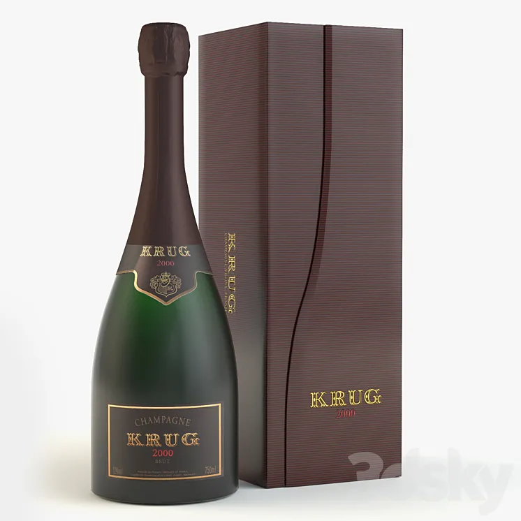 Champagne with box 3DS Max