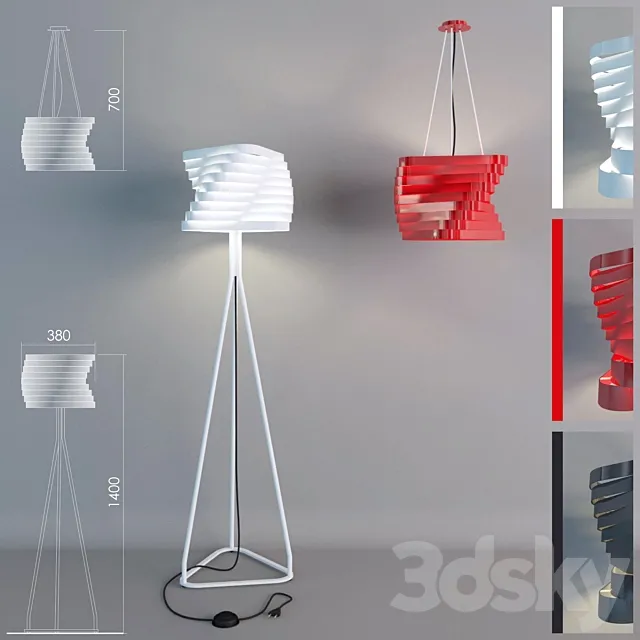 Chandelier and floor lamp ALMERICH BOOMERANG 3DS Max Model