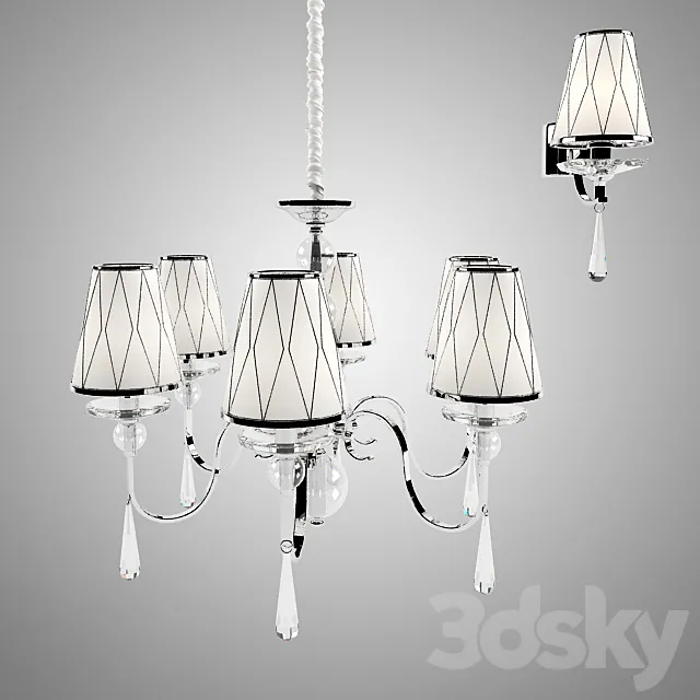 Chandelier and sconces Crystal Lux DANDY 3DSMax File