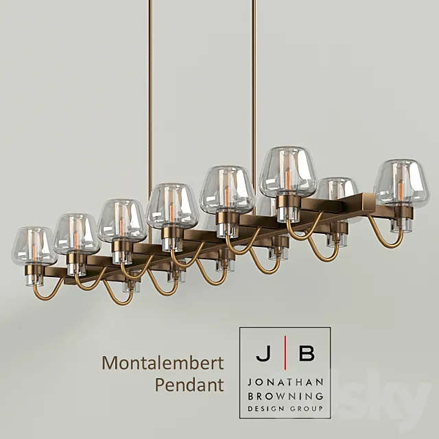 Chandelier and sconces Jonathan Browning Montalembert 3ds Max