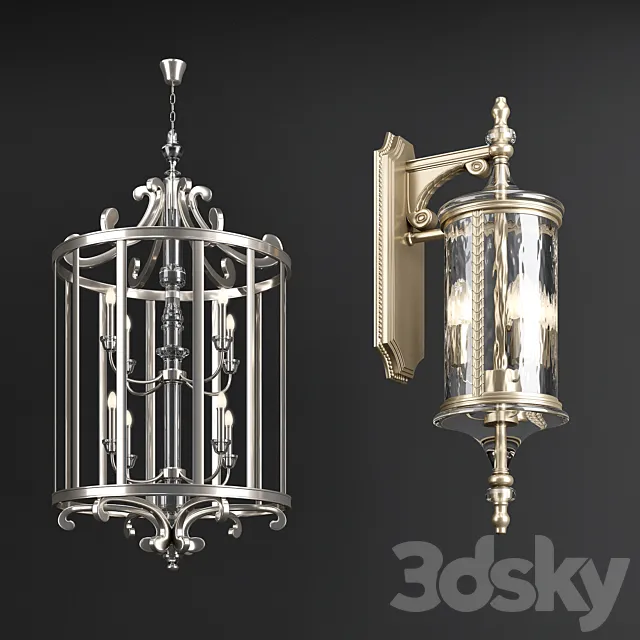 Chandelier and Wall Lamp 3DSMax File