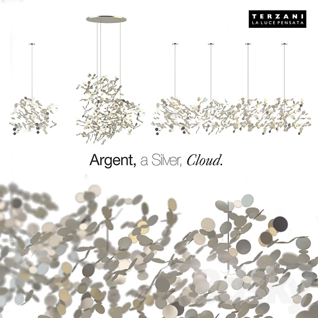 Chandelier Argent a Silver Cloud N90S N91S N92S 3DS Max Model