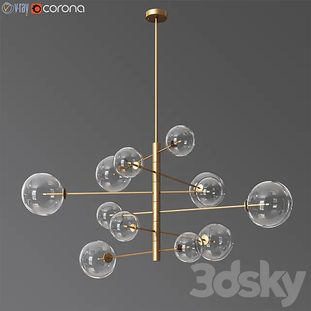 Chandelier argento s eichholtz 3ds Max