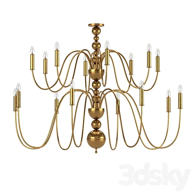 Chandelier ART DECO 22XL 3ds Max