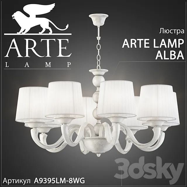 Chandelier Arte Lamp Alba A9395LM-8WG 3DSMax File