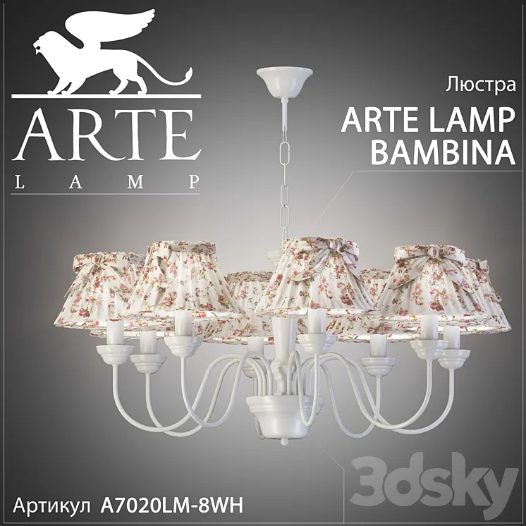 Chandelier Arte Lamp Bambina A7020LM-8WH 3DS Max