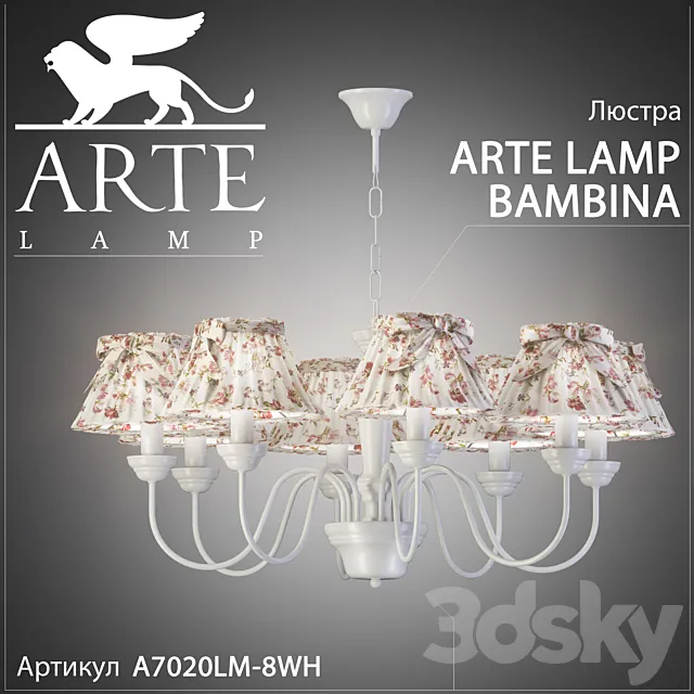 Chandelier Arte Lamp Bambina A7020LM-8WH 3DSMax File