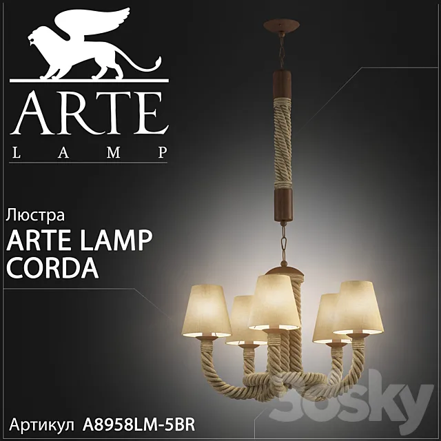 Chandelier Arte Lamp Corda A8958LM-5BR 3ds Max