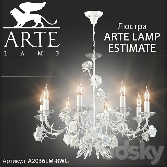Chandelier Arte lamp Estimate A2036LM-8WG 3ds Max