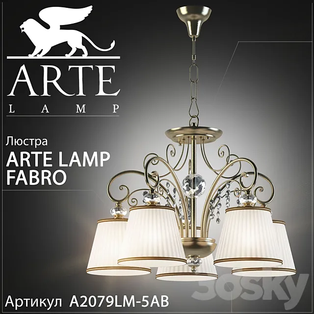 Chandelier Arte Lamp Fabbro A2079LM-5AB 3DS Max Model