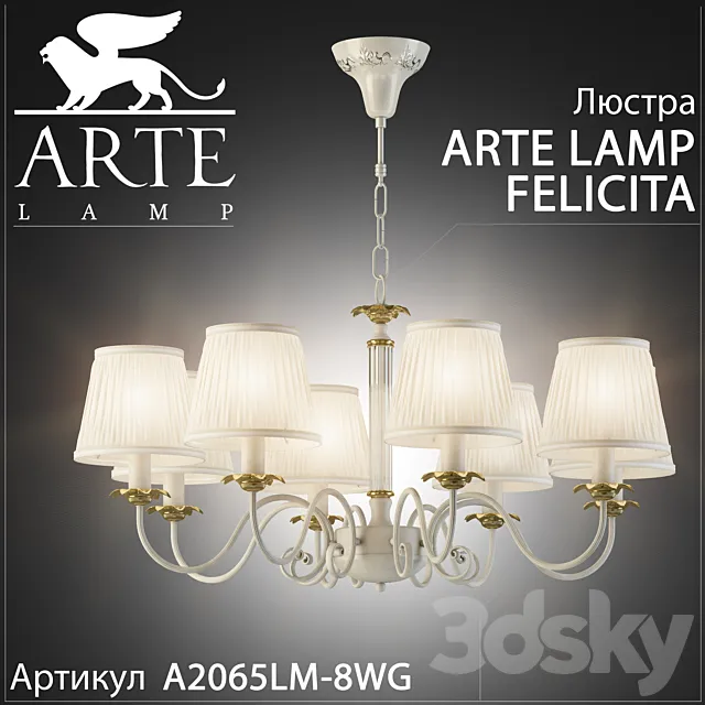 Chandelier arte lamp Felicita A2065LM-8WG 3DSMax File