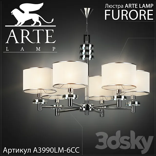 chandelier Arte lamp Furore A3990LM-6CC 3DSMax File