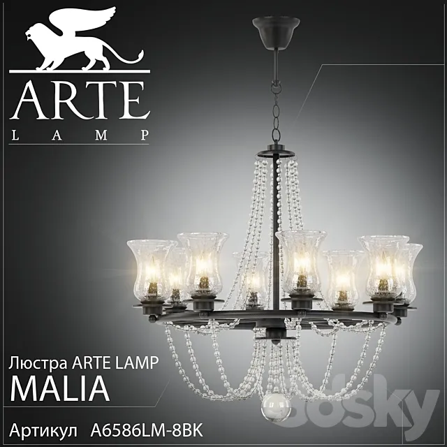 Chandelier Arte Lamp Malia A6586LM-8BK 3DSMax File