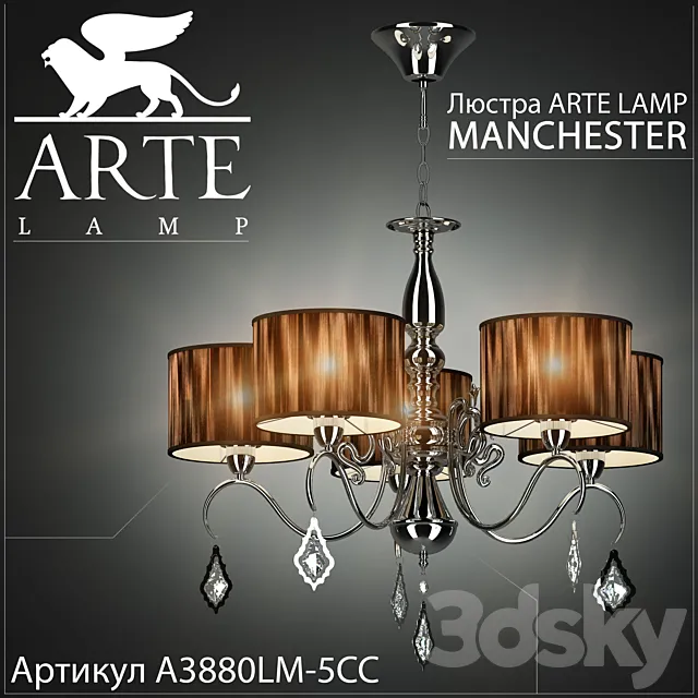 Chandelier Arte lamp Manchester A3880LM-5CC 3DSMax File