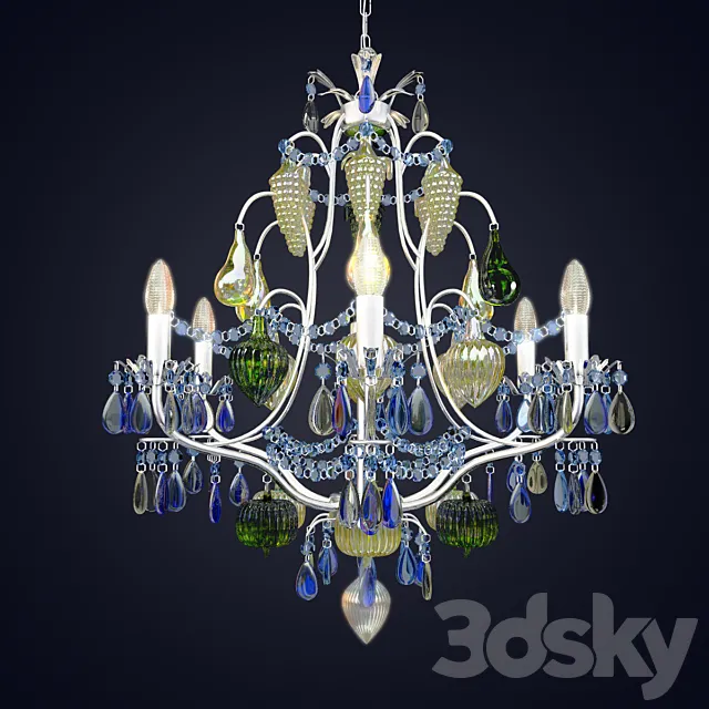 Chandelier Arte Lamp Riccheza A2011LM-6GO 3DS Max Model