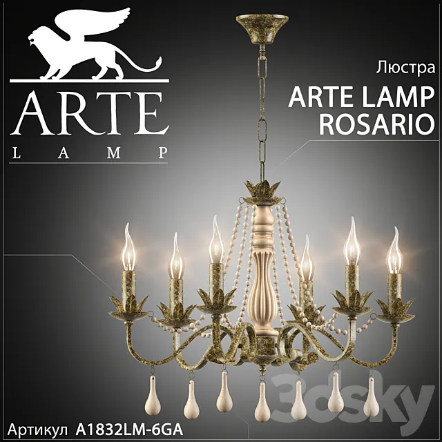 Chandelier Arte lamp Rosario A1832LM-6GA 3DSMax File