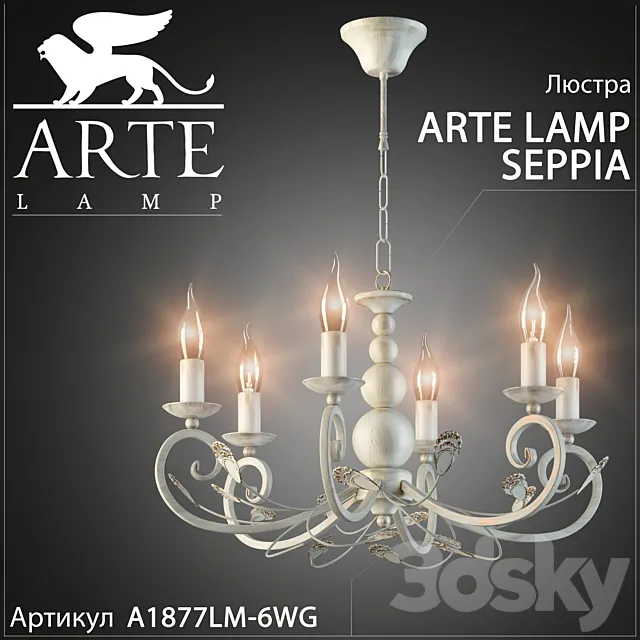 Chandelier Arte Lamp Seppia A1877LM-6WG 3DSMax File