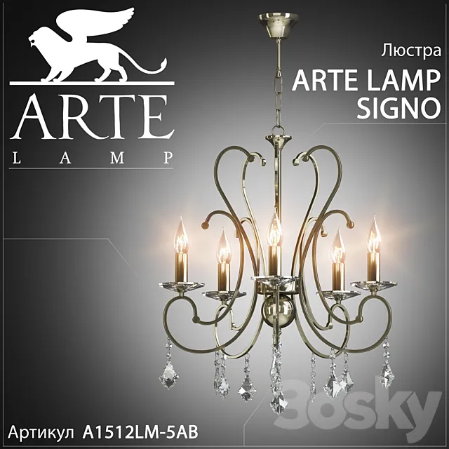 Chandelier Arte Lamp Signo A1512LM-5AB 3DSMax File