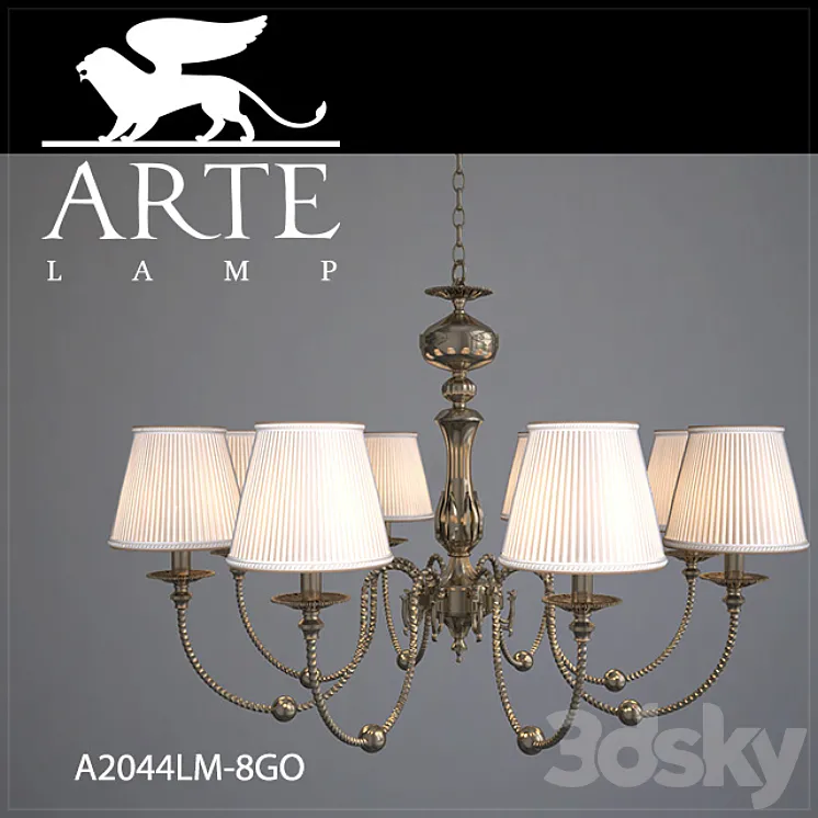 Chandelier ArteLamp A2044LM-8GO 3DS Max