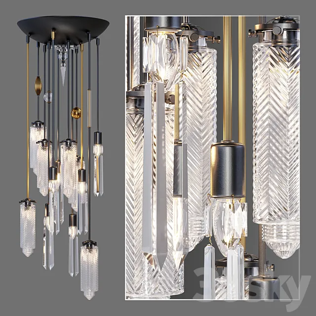 Chandelier AXIS 12 ARM FIXTURE 2015 3DS Max Model